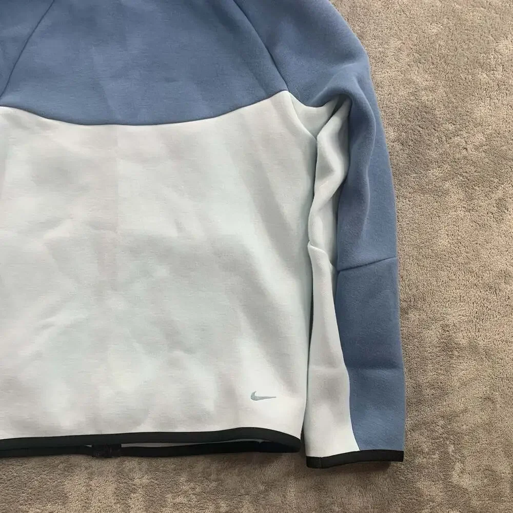 Nike Tech Fleece Hoodie Boy's Large Blue Full Zip Sweatshirt Jacket HV5867-474
